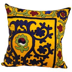 Hand Embroidered Vintage Uzbekistan Pillow Hand Embroidered Vintage Uzbekistan Pillow