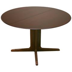 Vintage Danish Rosewood Round Pedestal Base Dining Table