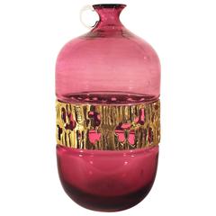 Vintage Murano glass demijohn style vase by Angelo Brotto