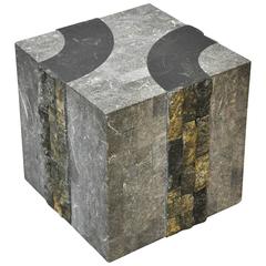 Graphic Tessellated Marble Side Table