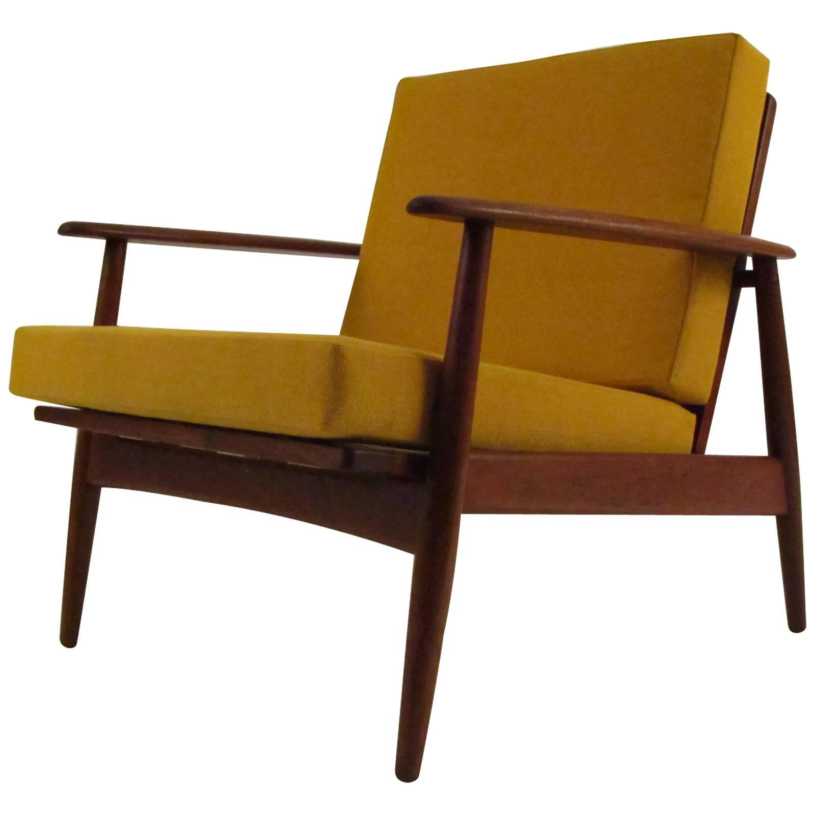 Single Danish Modern Teak Lounge Chair For Sale