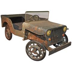 Jeep Iron Pedal Car, Manufactured in France, circa 1950