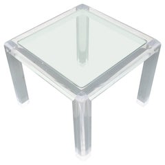 Vintage Acrylic and Glass Occasional Table by Les Prismatiques