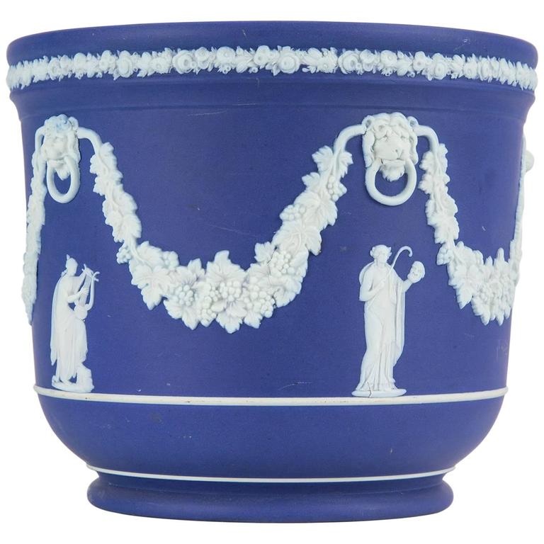 Wedgwood Blue Jasper Jardiniere Cache Pot For Sale at 1stdibs