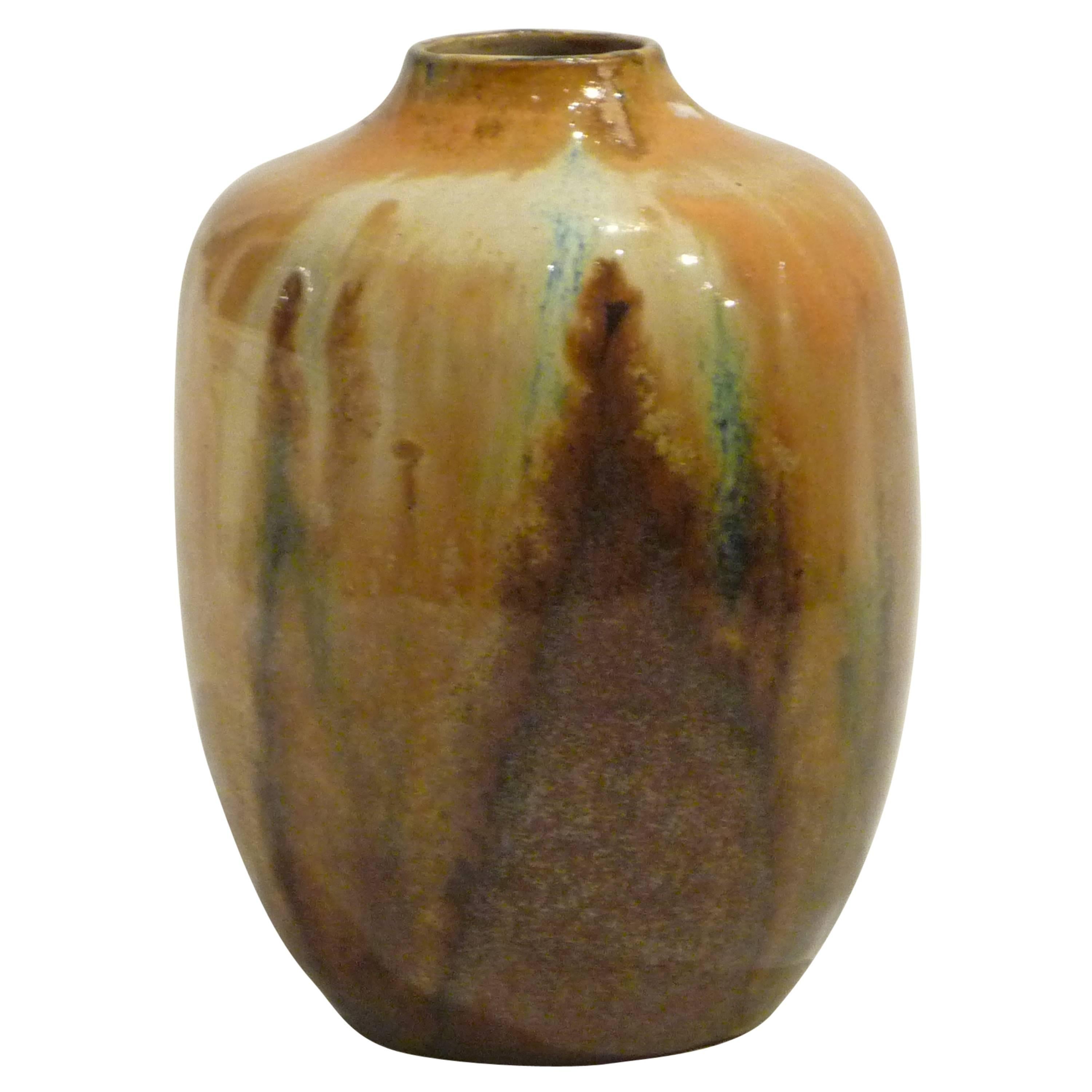 Auguste Delaherche, Art Nouveau Baluster Vase, Signed, Dated For Sale