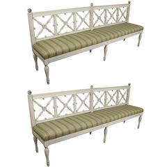 Antique Late Gustavian Long Bench 11