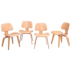 Vintage Set of Four Matched Early DCW Dining Chairs by Charles and Ray Eames for Evans
