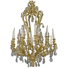 Rock Crystal and Gilt Bronze Chandelier 2