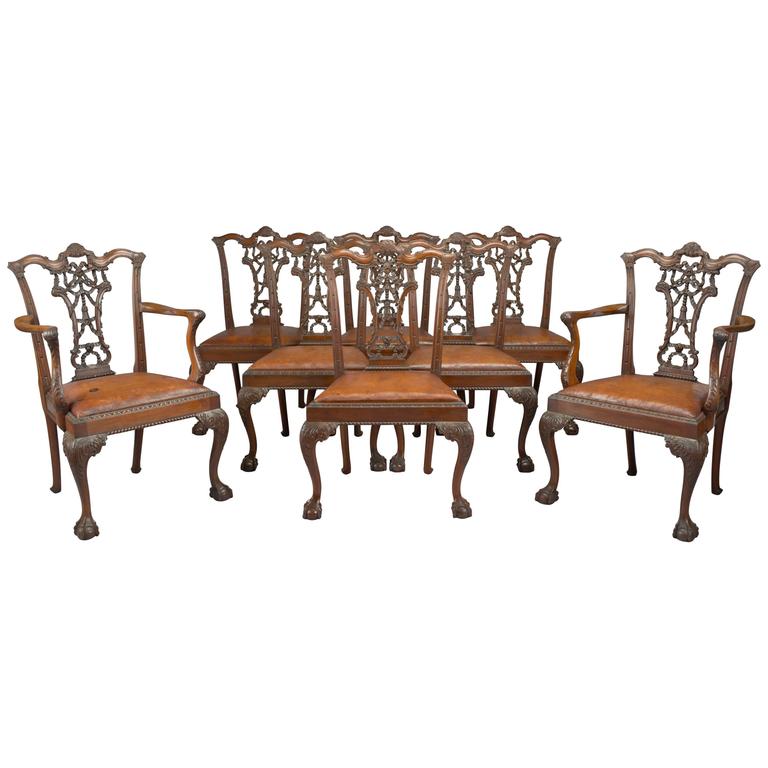 Set of 8 Mahogany Dining Chairs at 1stdibs