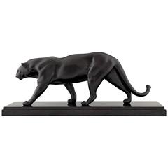 French Art Deco Panther Sculpture by Rulas, 1930