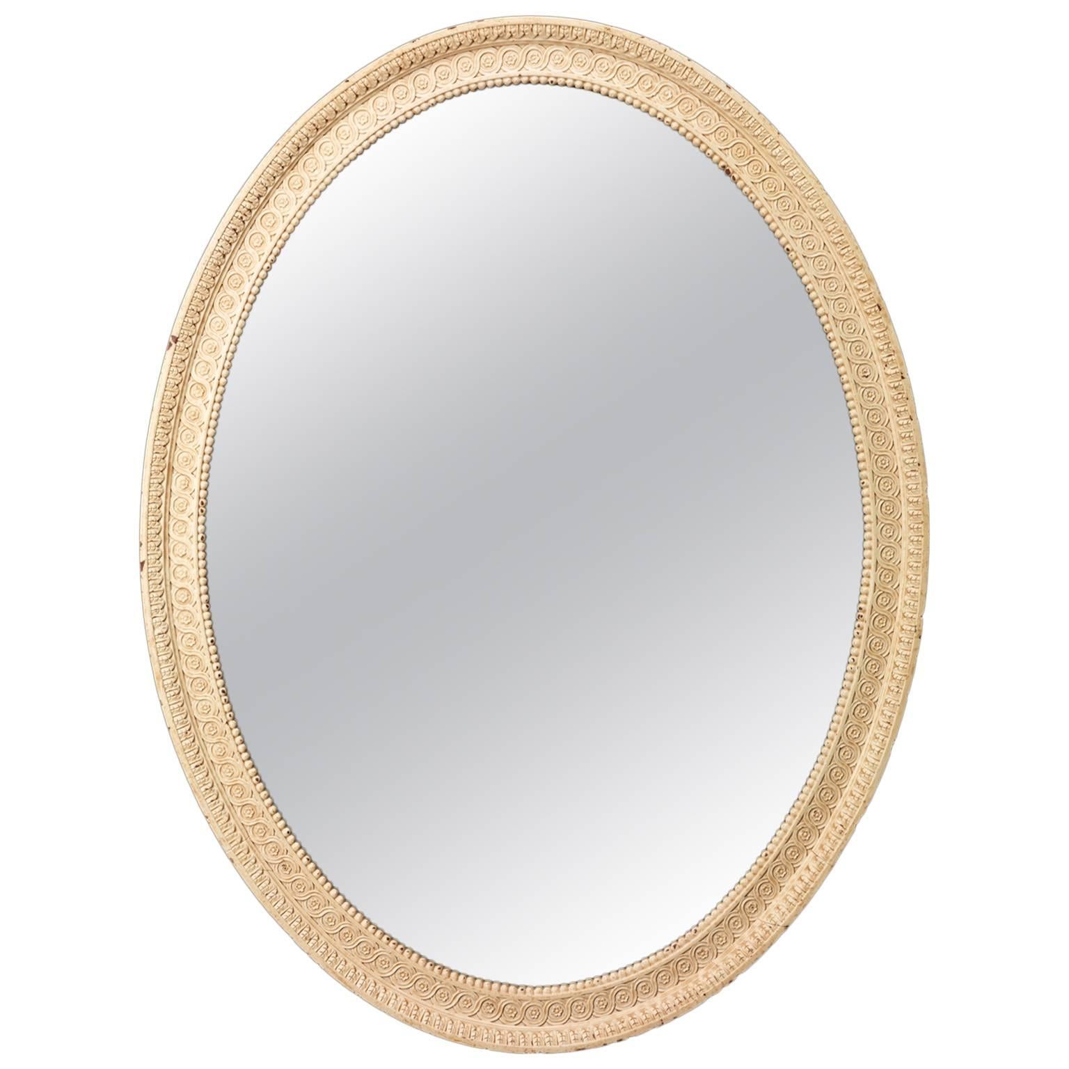 Ovaler ovaler Spiegel im Stil von John Linnell