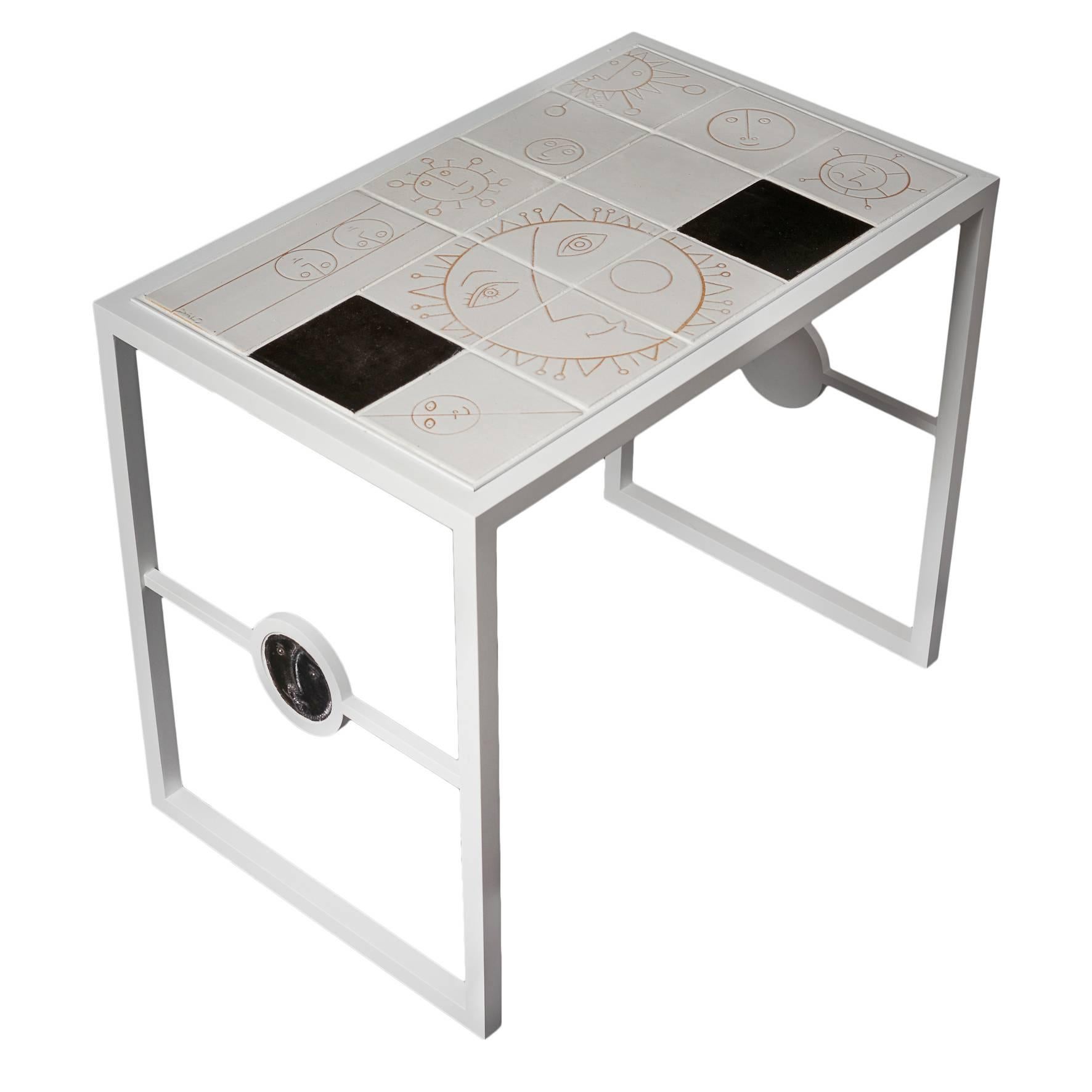 White Ceramic and Metal Coffee Table by DaLo, 2015
