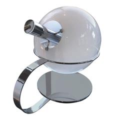 1970s Chrome and Glass Table Lamp