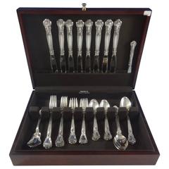 Antique Chantilly by Gorham Sterling Silver Place Size Flatware Set of Eight, 42 Pieces
