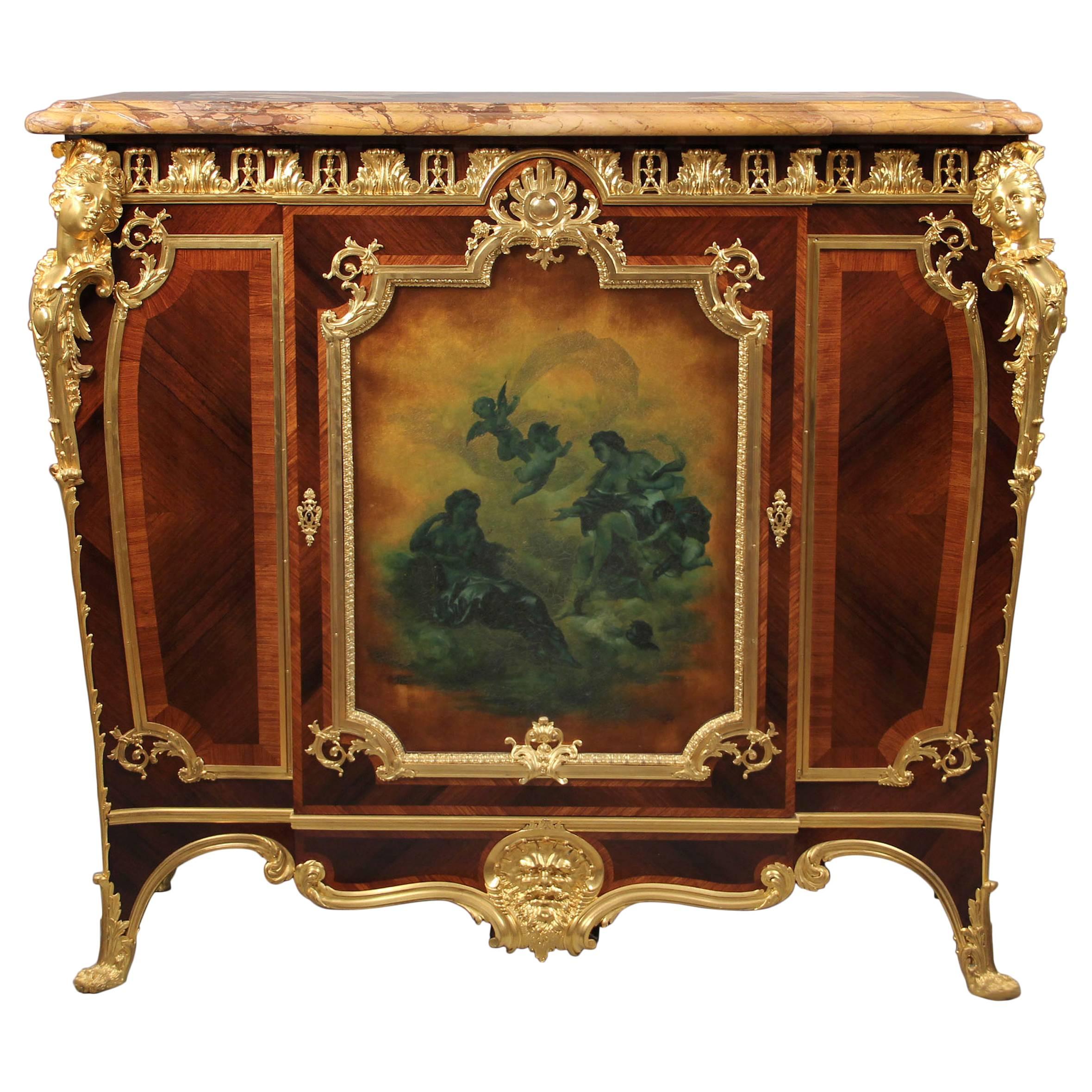 Fine 19th Century Gilt Bronze-Mounted Cabinet by Joseph Zwiener