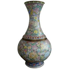 Monumental Antique Chinese Peking Enamel Vase