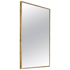 Large Rectangular Brass Wall Mirror, Italy, 1950s 6
