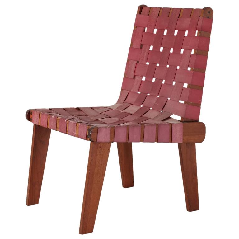 Minimal Red Webbed Chair, USA, 1950s For Sale at 1stdibs