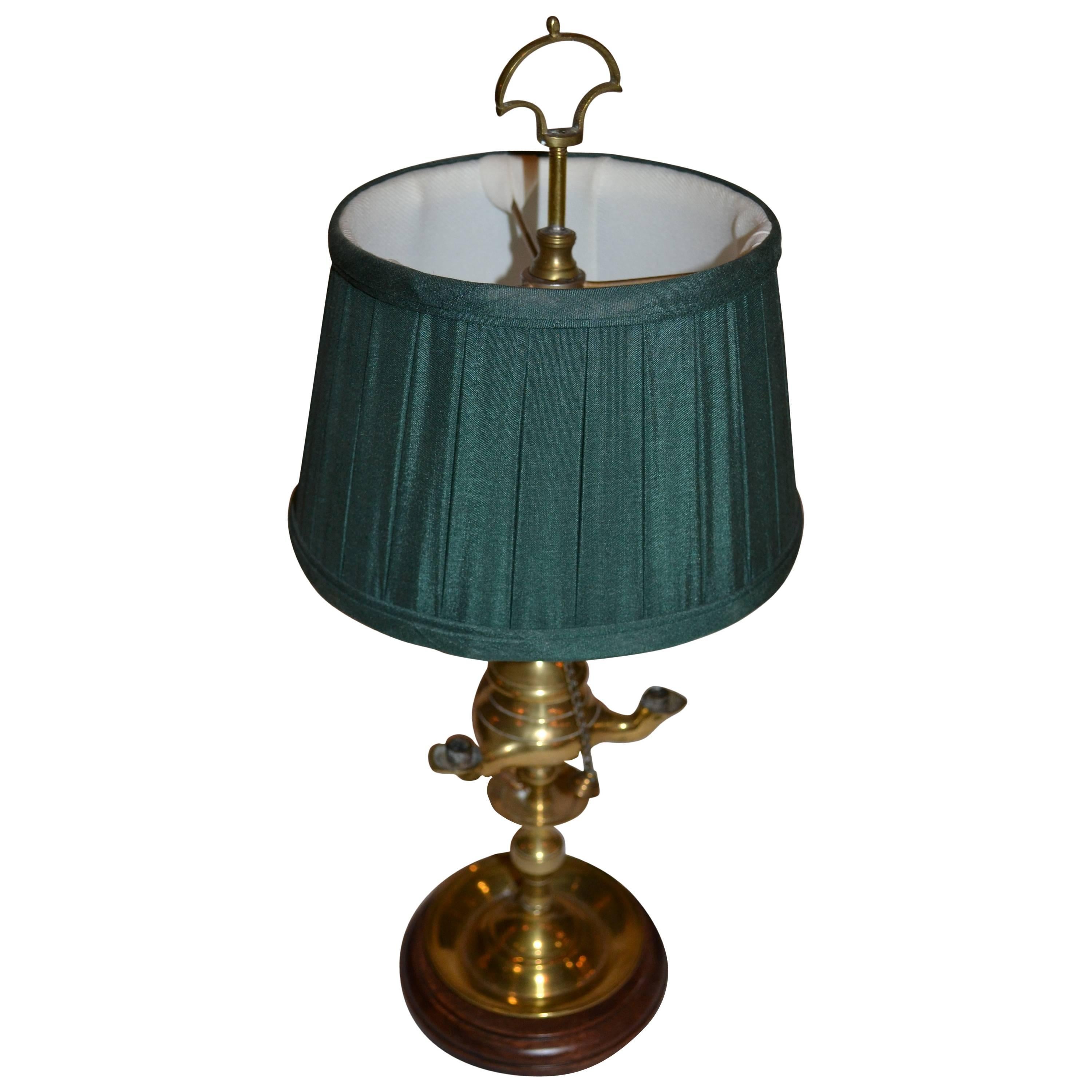 Small Brass Gas Lamp Converted to Electricy
