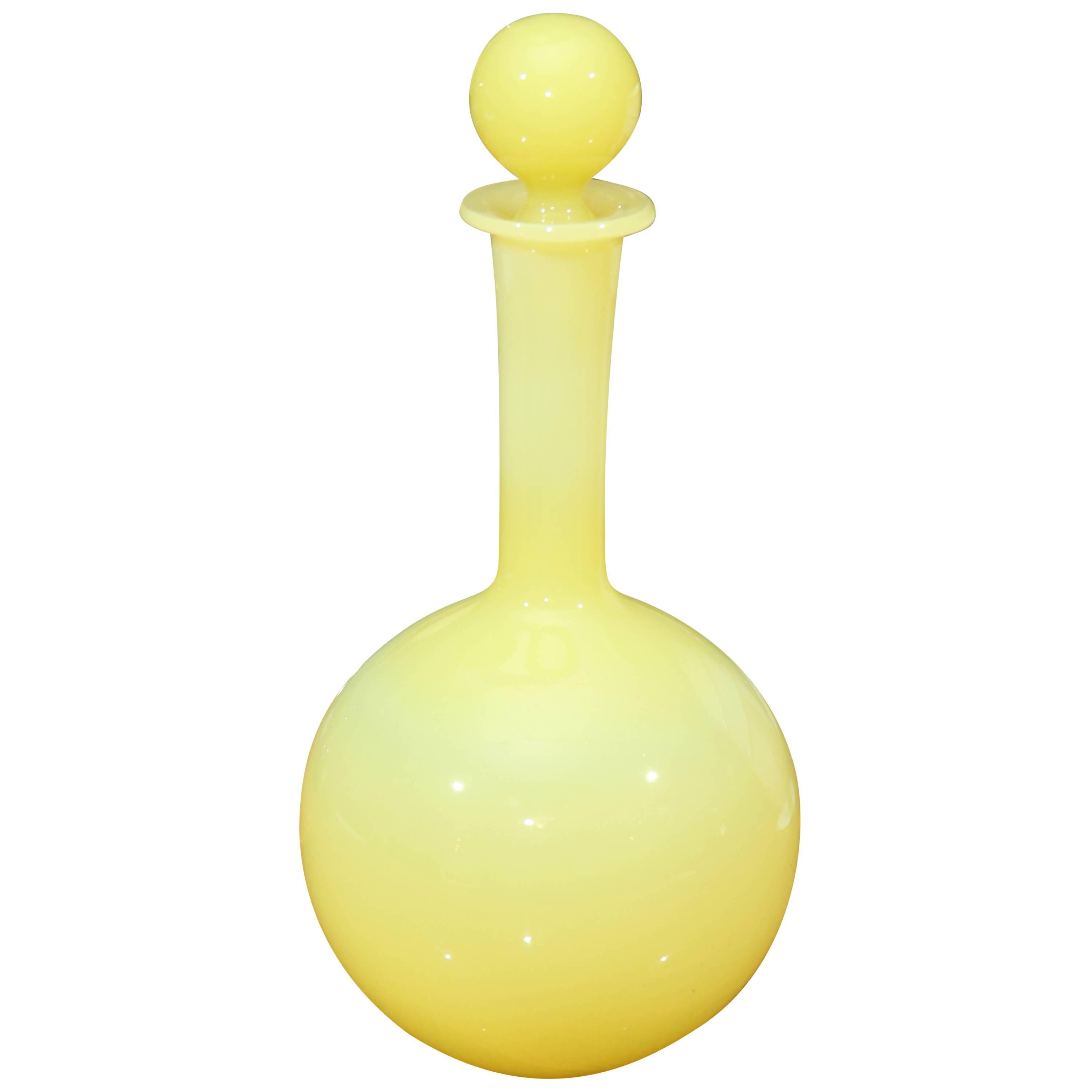 Yellow Opaline Decanter