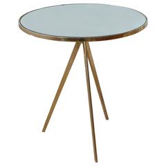 Italian Vintage 1970s Mirror Side Table