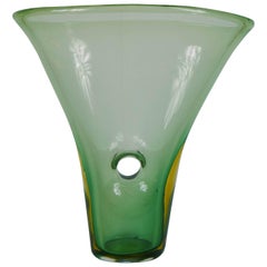 Vase Called "Forato" Venini Murano Glass by Fulvio Bianconi, Signed 1951