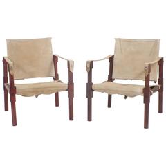 Pair of Campaign Safari Chairs