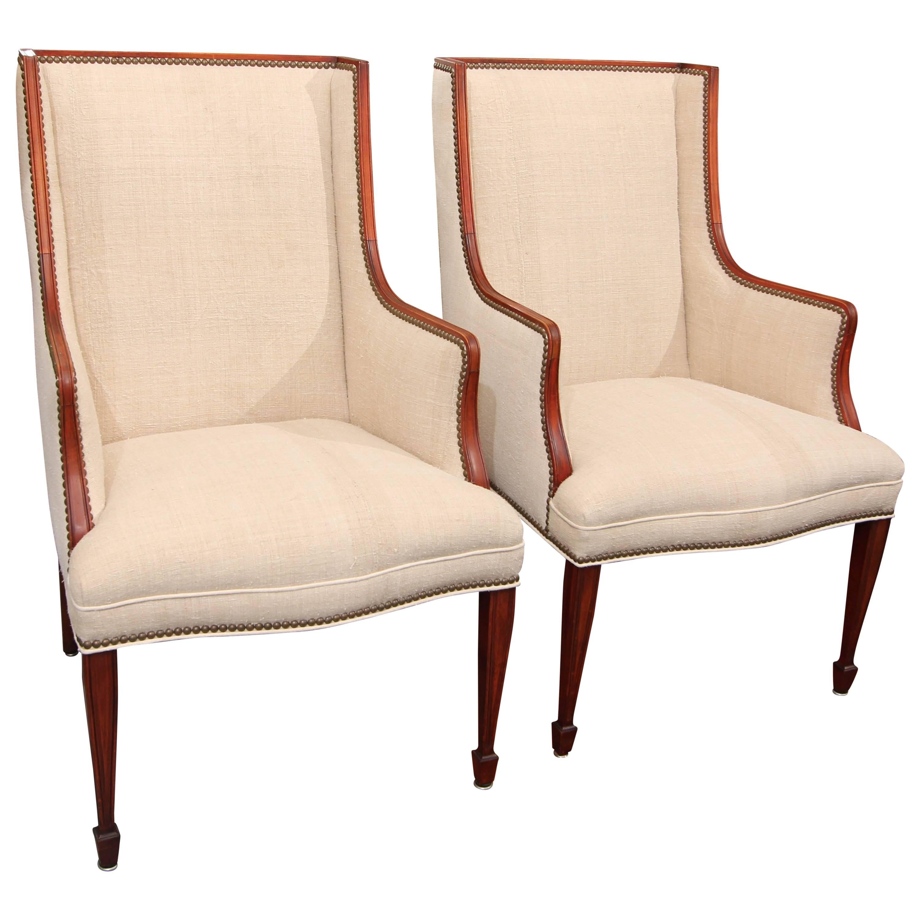 Midcentury Chairs in Hand-Loomed Linen