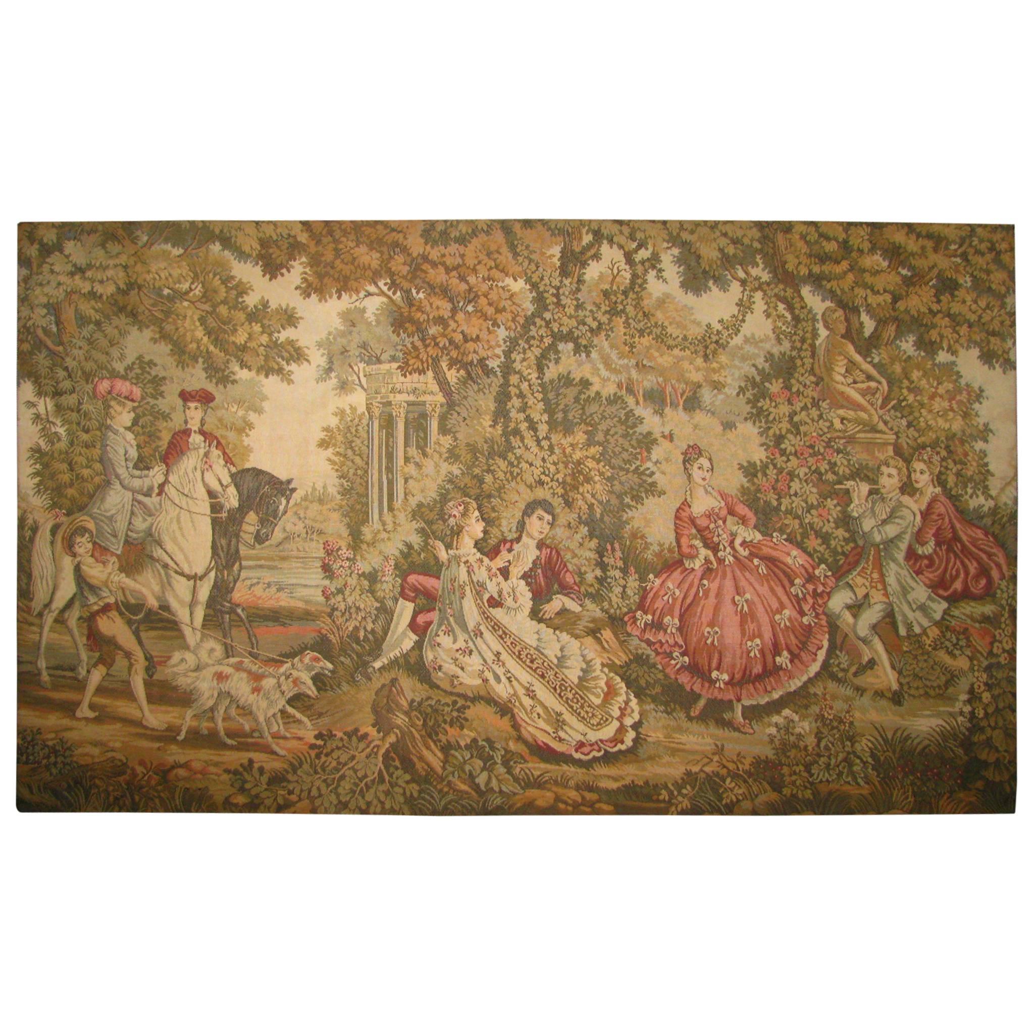 Antique 19th Century Aubusson Style French Tapestry