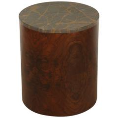 Prospect Table in Walnut Burl and Bronzetto Marble by Lawson-Fenning 4