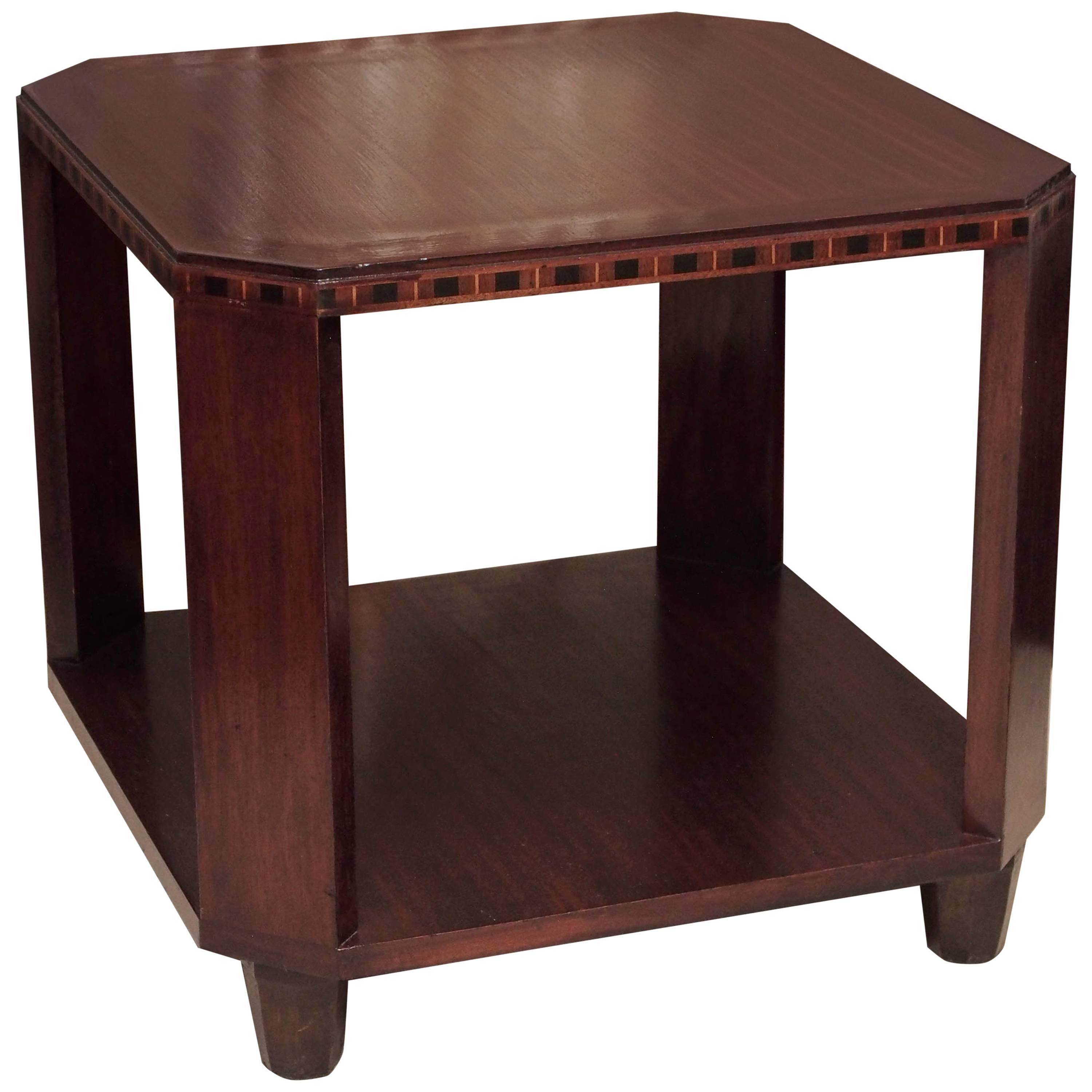 Art Deco Side Table in Mahogany For Sale