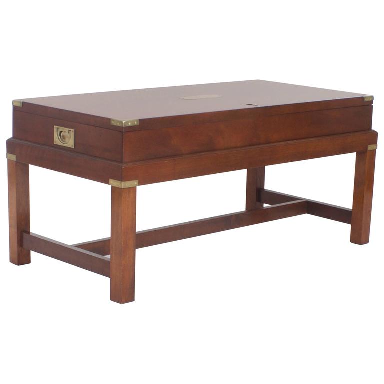 Campaign Gun Case Mounted as a Coffee Table For Sale at 1stdibs