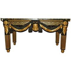 Italian Carved Painted and Parcel Gilt Center Table