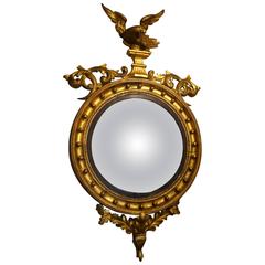 19th Century English Regency Gilt Bull's-Eye Mirror