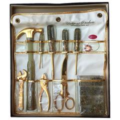 Vintage Gold-Plated Tool Kit "Girl has Everything, " Midcentury