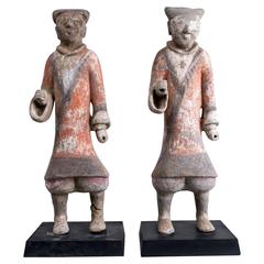 Pair of Chinese Han Dynasty Funerary Figures