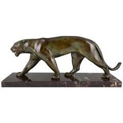 Max Le Verrier French Art Deco Panther Sculpture, 1930
