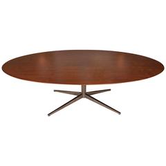 Florence Knoll for Knoll International Walnut Oval Dining Table