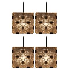 Set of Four Cubic Pendant Lights by Kamenicky 