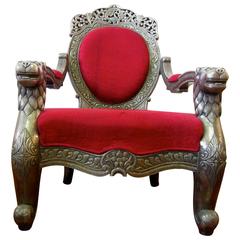 Indian Silver Covered Armchair