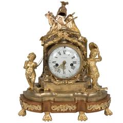 Antique Gilt Bronze Transition Clock by Guérin