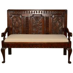 Antique Early 18th Century English Oak Settle