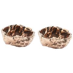 Pair of Small Sculptural Bronze Bowls by Osanna Visconti di Modrone