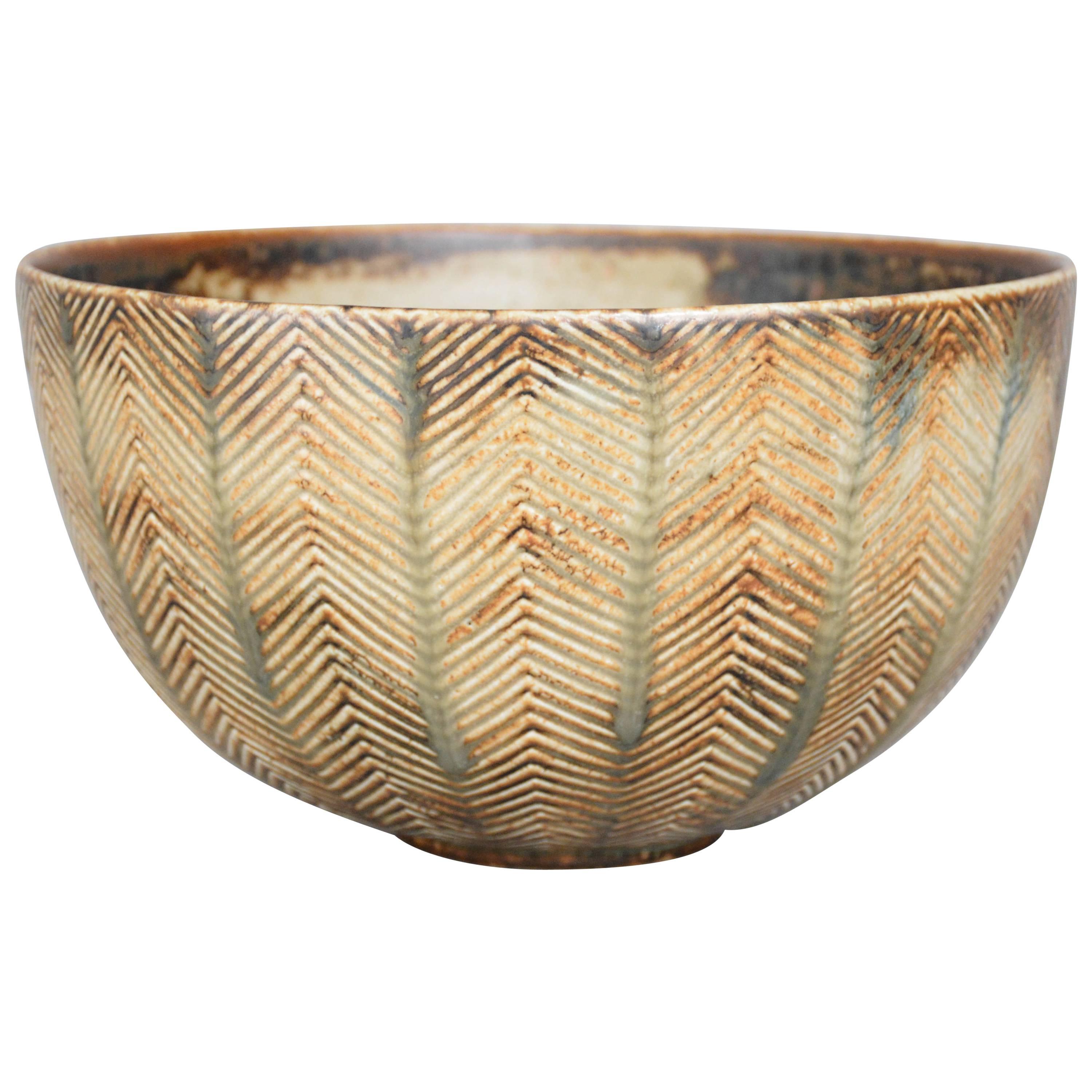 Axel Salto Stoneware Bowl for Royal Copenhagen, Denmark For Sale