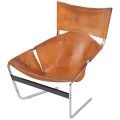 Pierre Paulin Artifort F444 Artifort in Brown Leather Chair, 1965