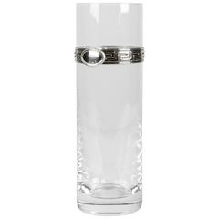 Vintage Crystal Cut Vase with Sterling Design