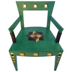 Hand-Painted Faux Marquetry Armchair 5
