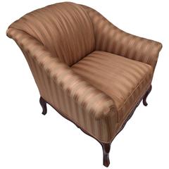 Handsome Fruitwood Upholstered Club Chair 1
