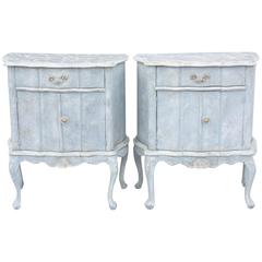 Pair of Venetian Faux Painted Nightstand Cabinets, circa 1900