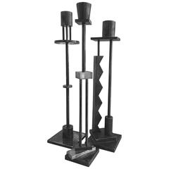 Set of Starlight, Moonlight, Silver Shade Candleholders by Ettore Sottsass